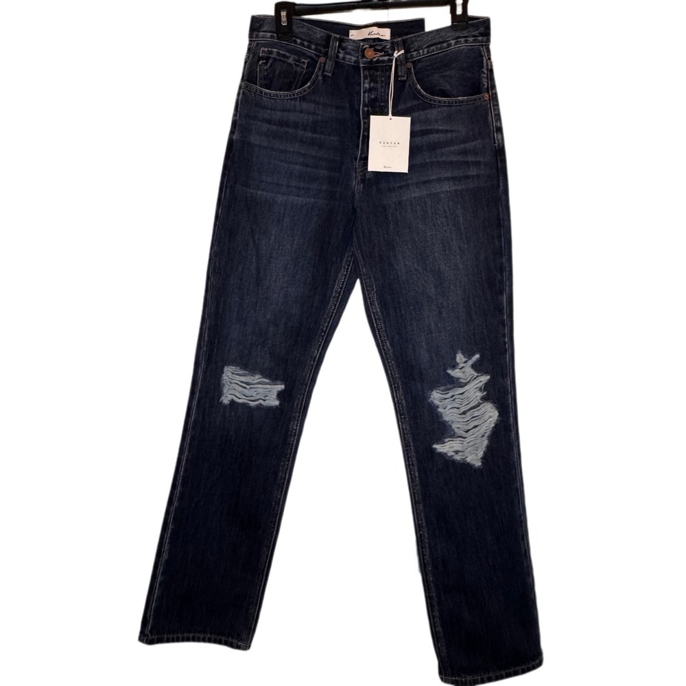 Kancan 90s Boyfriend Jeans Women's Size 26 / 5 Ripped Distressed Dark Wash Denim